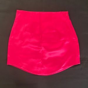 Zara hot pink satin mini skirt